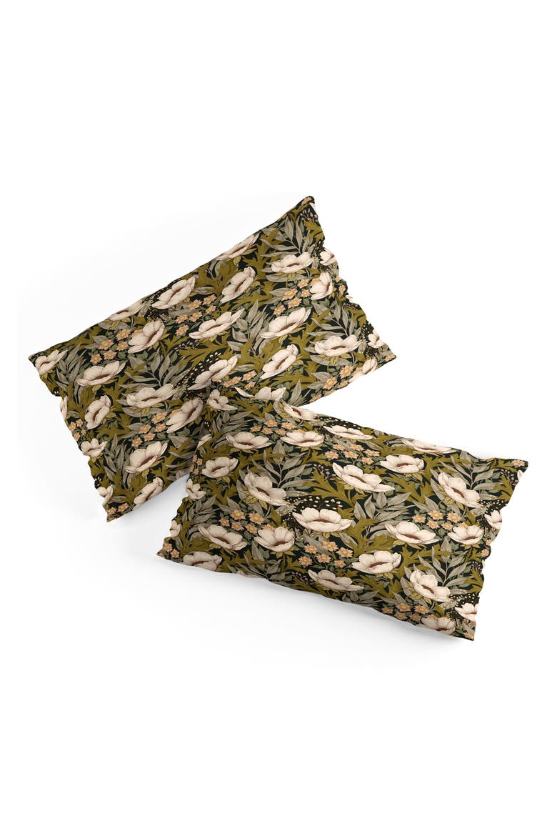 Floral Meadow Spring Green Duvet Cover & Shams Set, Alternate, color, GREEN