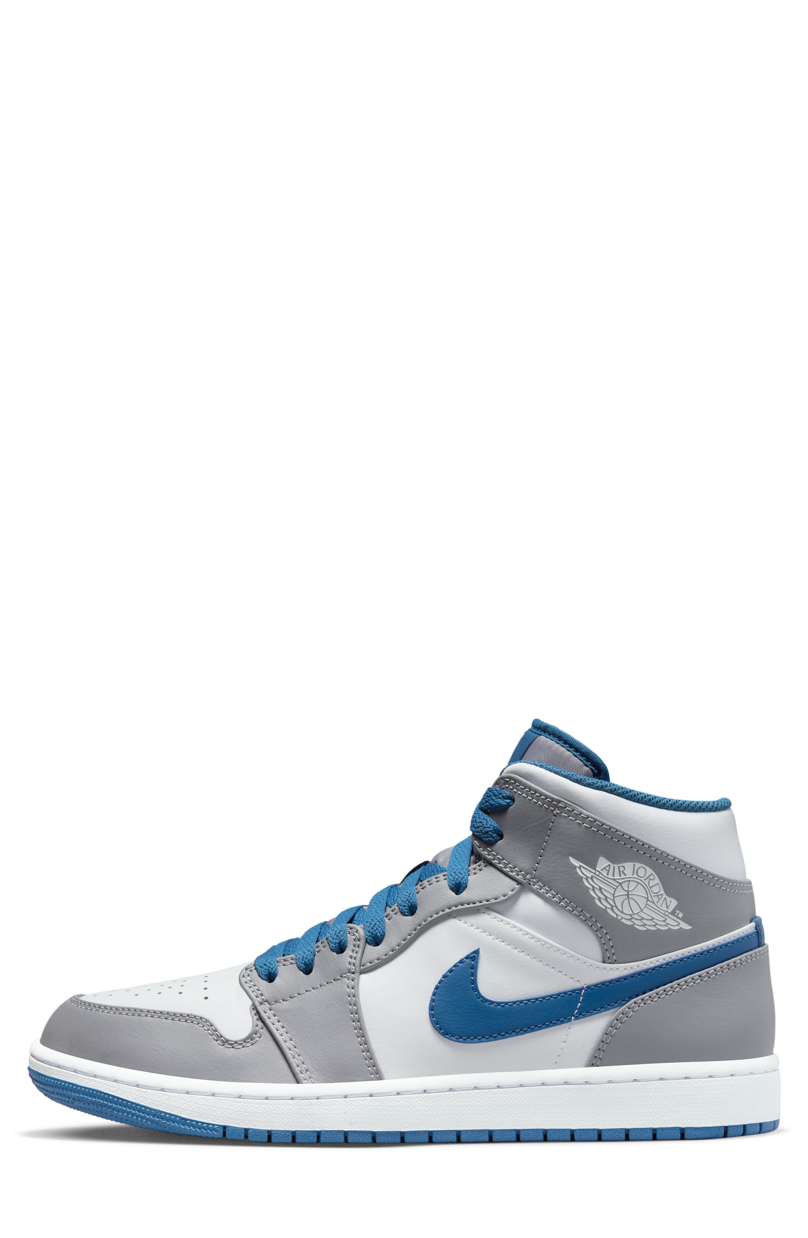 Air Jordan 1 Mid Basketball Sneaker, Alternate, color, CEMENT GREY/ WHITE