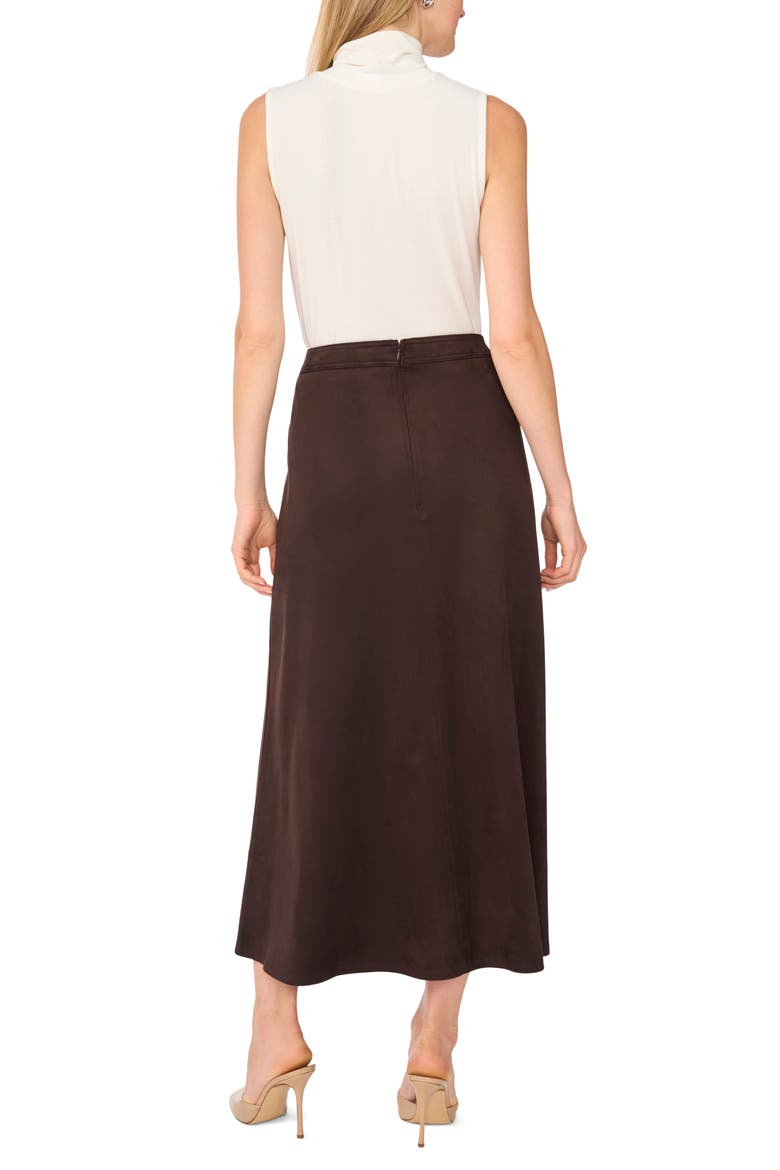 Faux Suede A-Line Skirt, Alternate, color, CALL ME CHOCOLATE