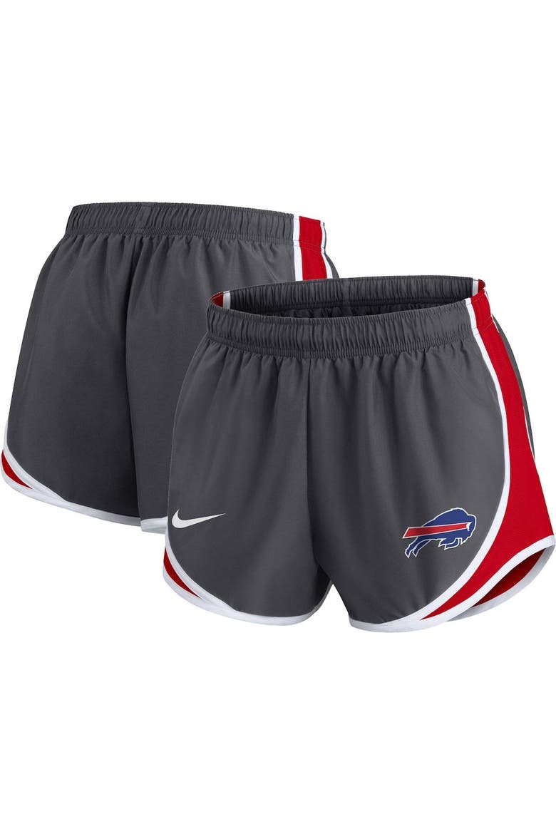 Women's Nike Charcoal Buffalo Bills Plus Size Logo Performance Tempo Shorts, Main, color, Charcoal