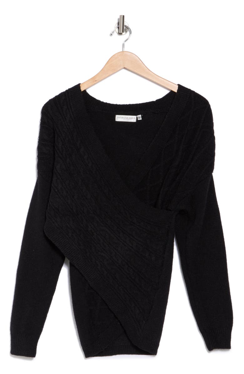 PATRIZIA LUCA Crossover Cable Knit Sweater, Alternate, color,