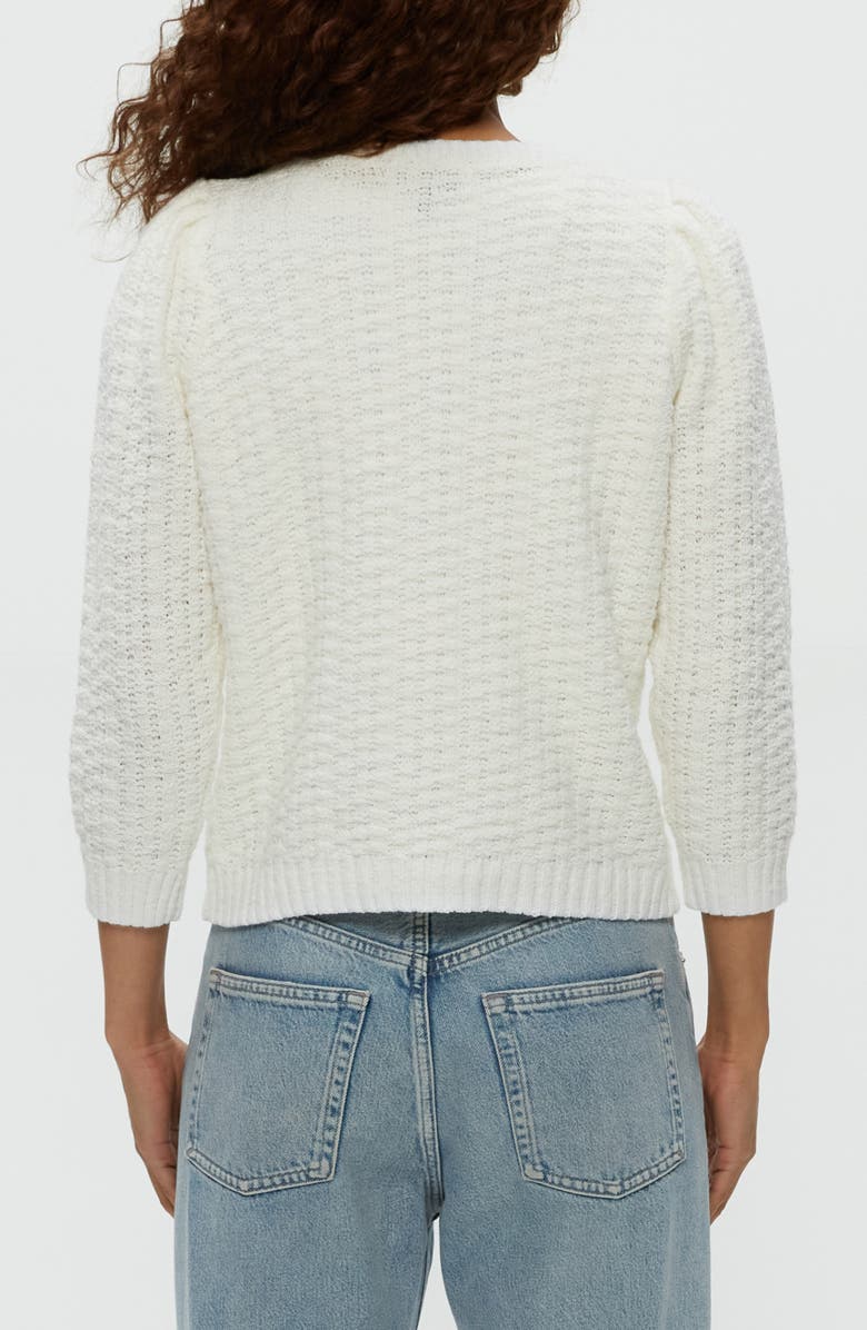 Michael Stars Leonora Tipped Puff Sleeve Cotton Blend Sweater, Alternate, color,