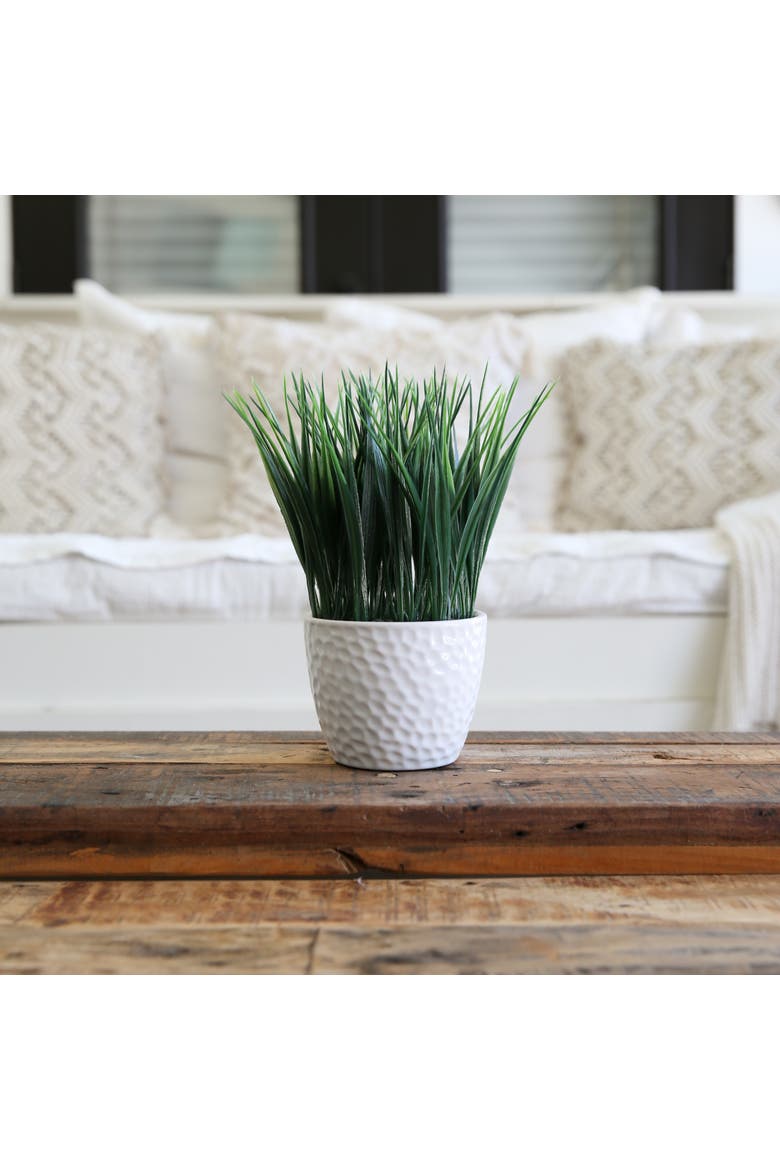 9-in Artificial Grass Plant with Decorative Planter, Alternate, color, Green