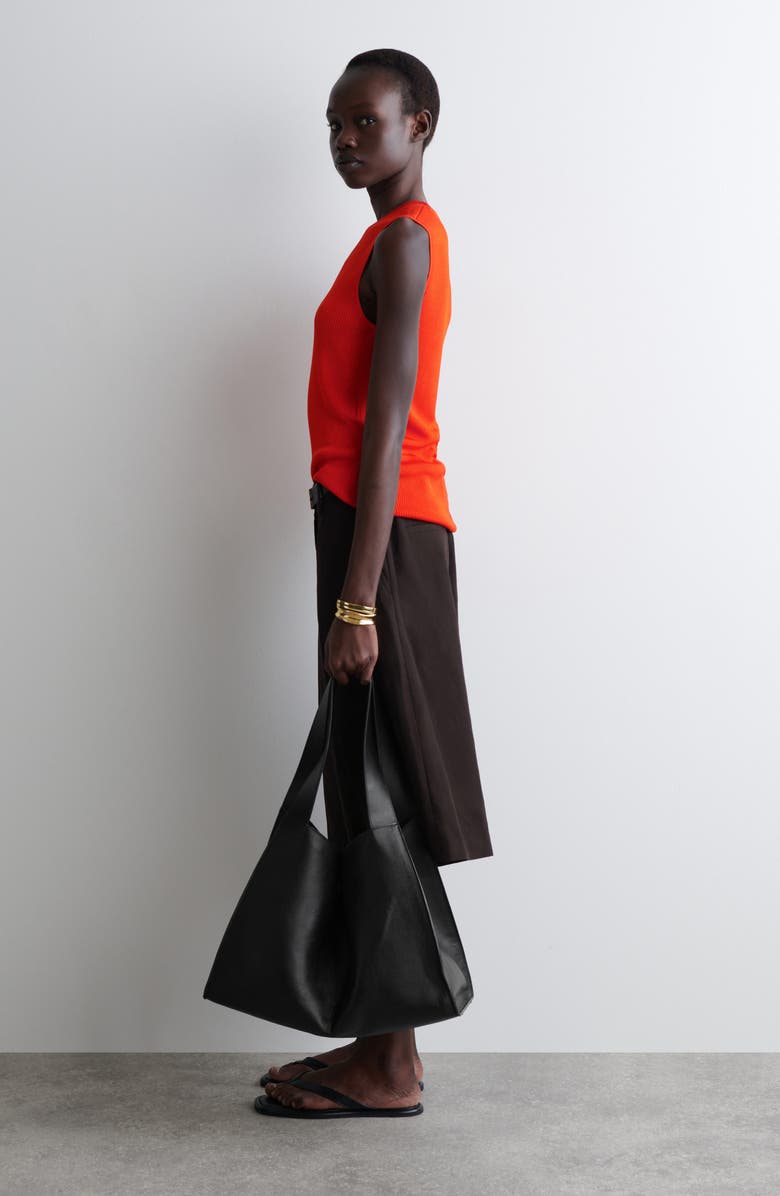 COS Agave Rib Sweater Vest, Alternate, color, Orange Bright