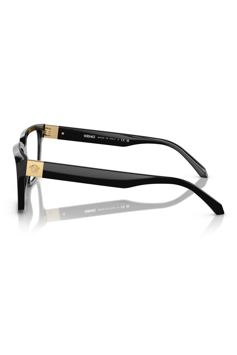 53mm Rectangular Optical Glasses, Alternate, color, BLACK
