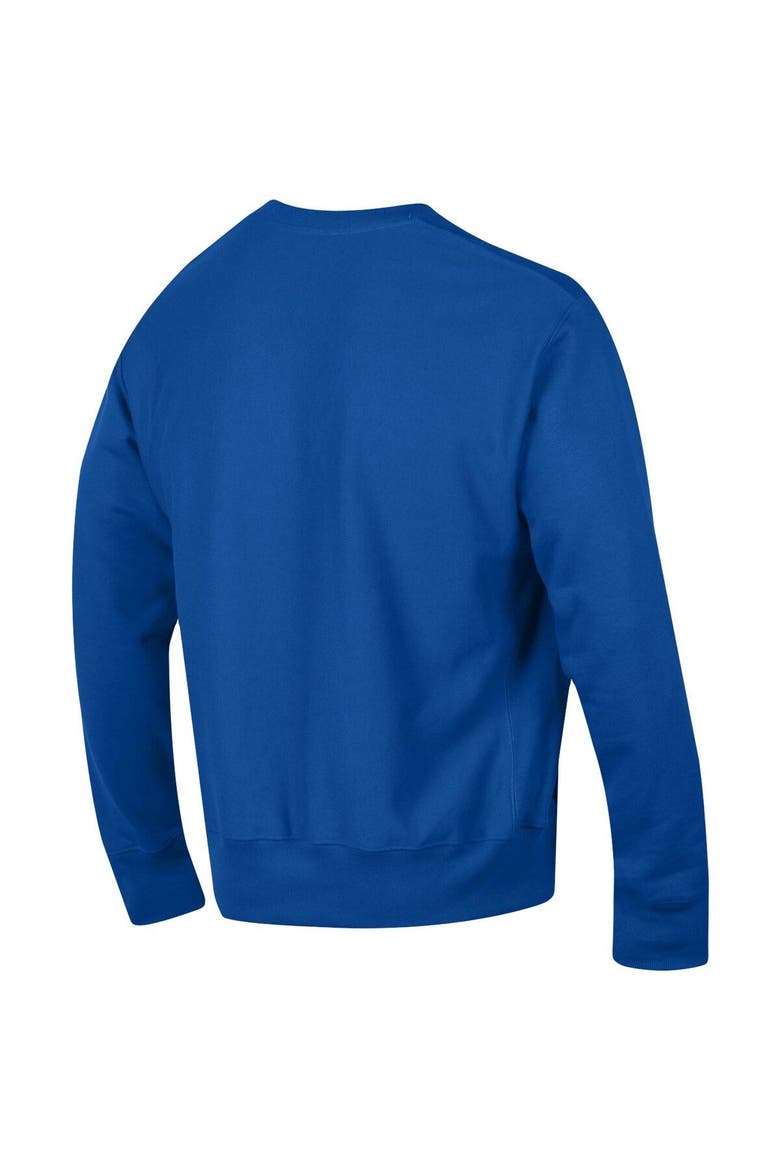 Men's Champion Royal Kansas Jayhawks Arch Reverse Weave Pullover Sweatshirt, Alternate, color, Royal