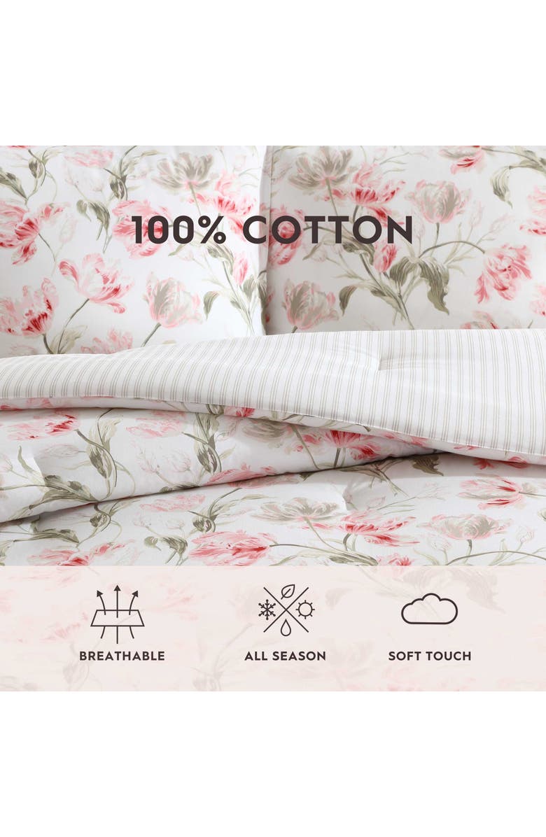 Laura Ashley Gosford Cotton Comforter Set, Alternate, color, Pink