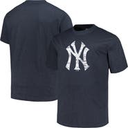 PROFILE Men's Profile Heather Navy New York Yankees Big & Tall Weathered Logo T-Shirt
