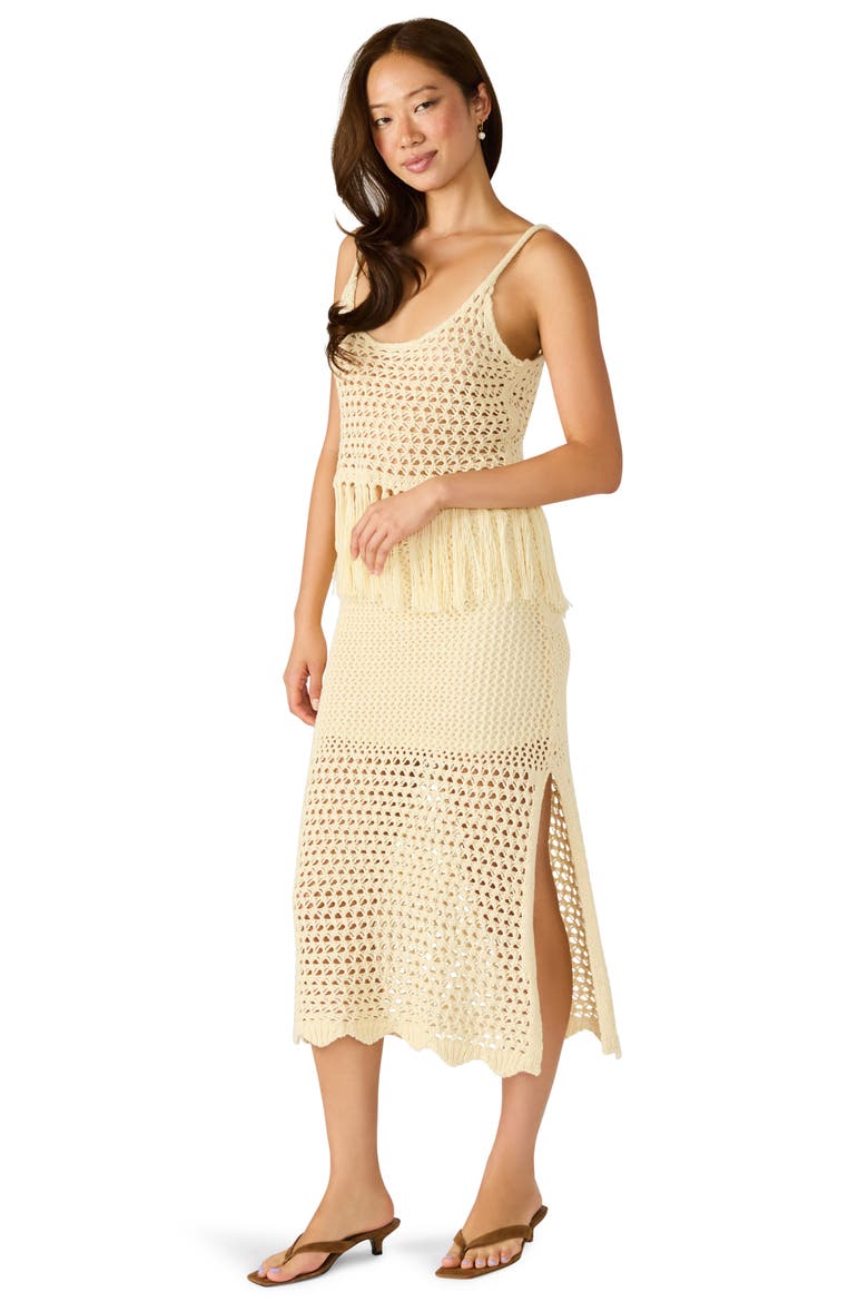 Tiffani Open Stitch Midi Skirt, Alternate, color, NATURAL