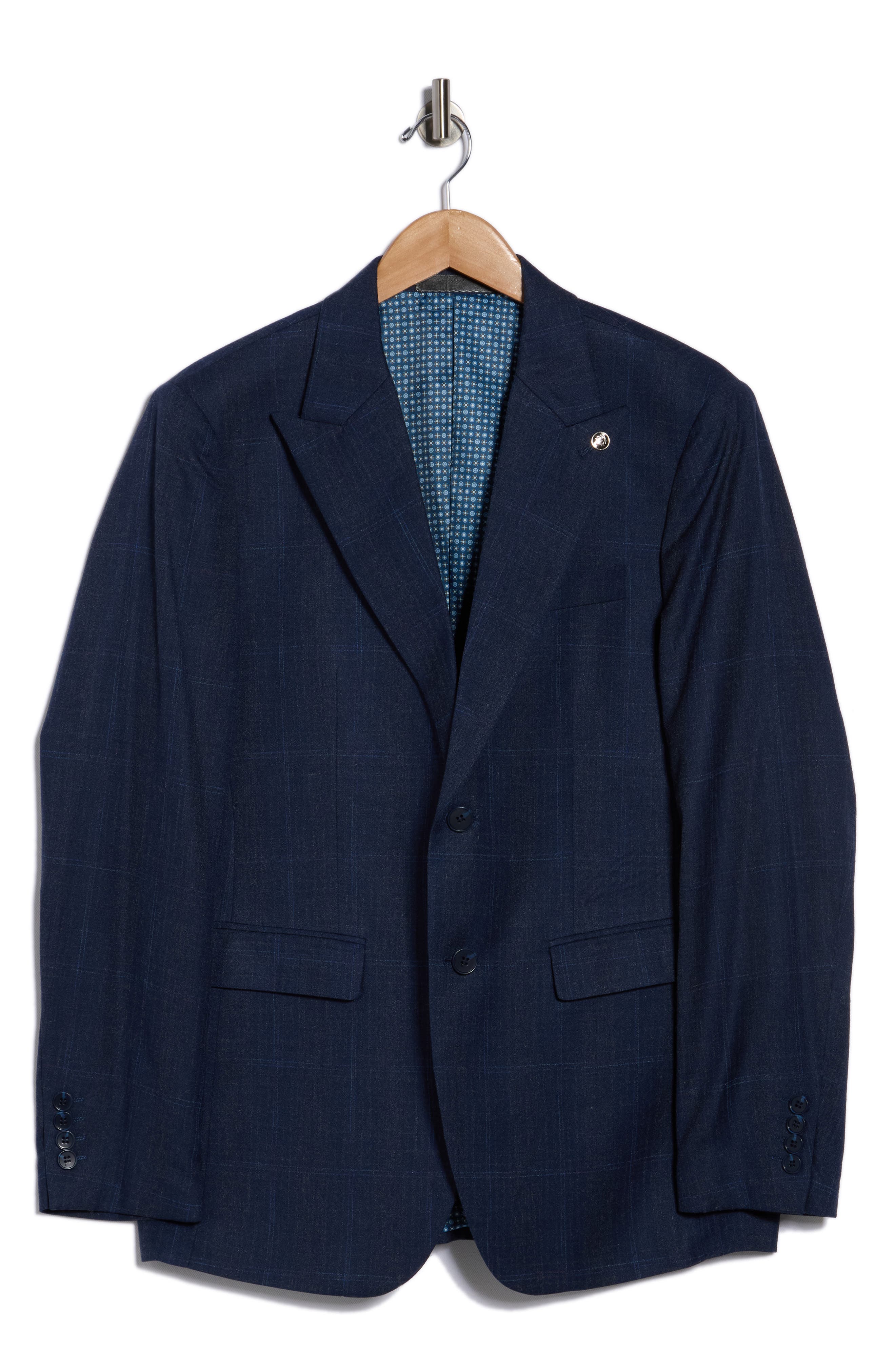 T.R. PREMIUM Slim Fit Plaid Stretch Sport Coat