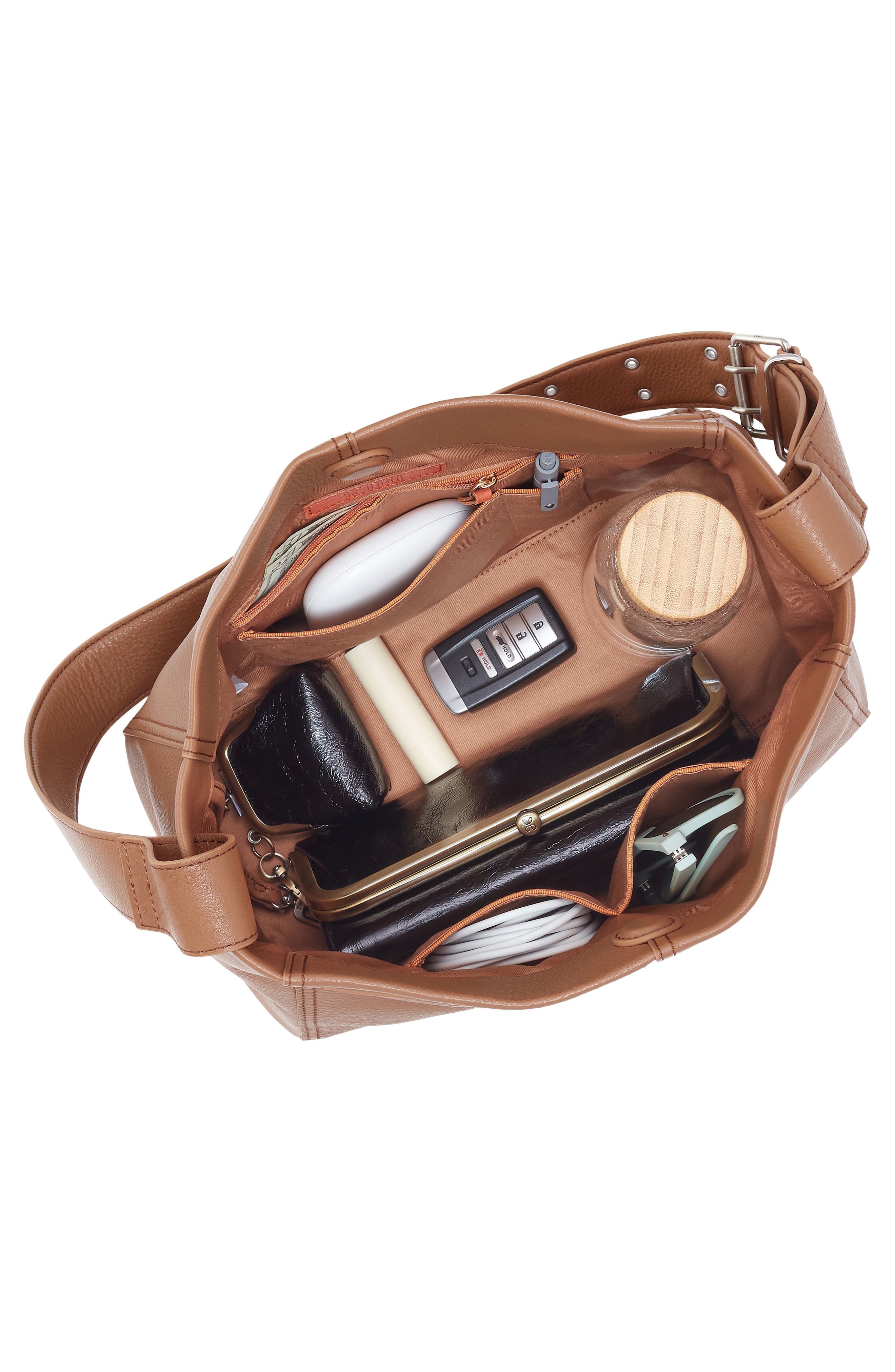 HOBO Render Leather Shoulder Bag, Alternate, color, Brown Sugar
