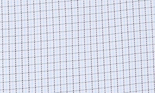 Nordstrom Trim Fit Check Premium Performance Dress Shirt In Blue Ghost Grid