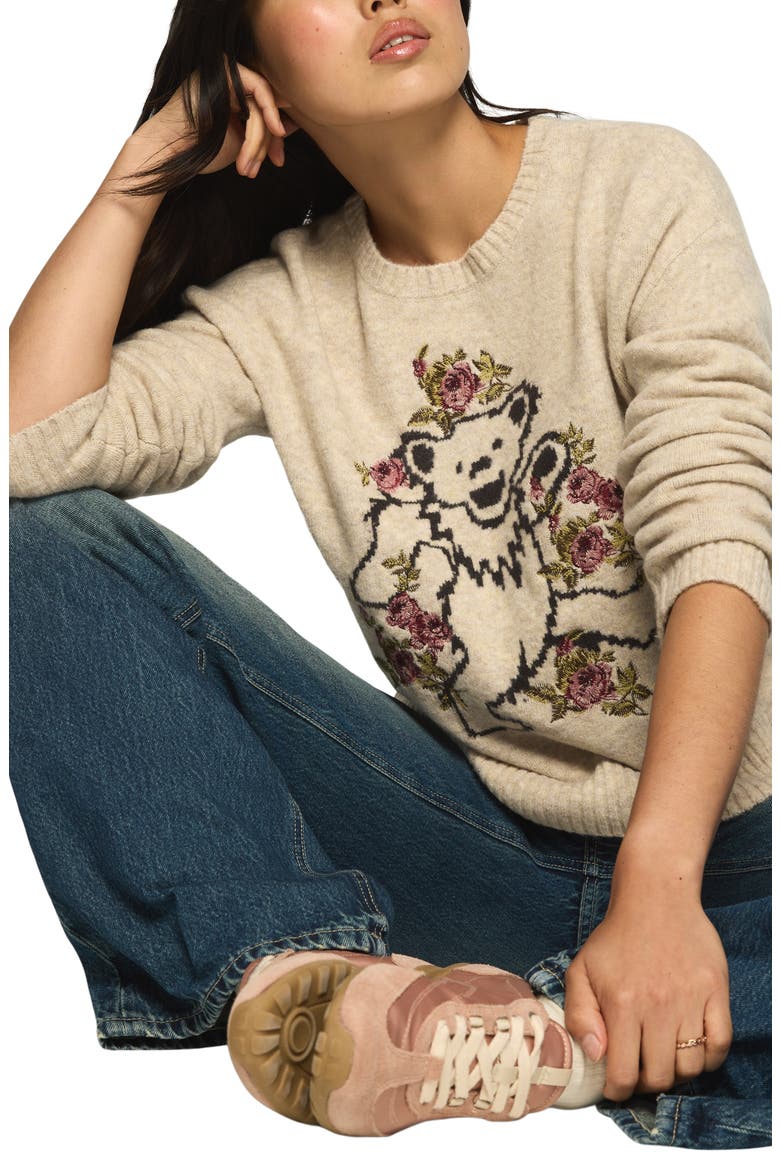 Cloud Soft Grateful Dead Intarsia Sweater, Alternate, color, LIGHT OATMEAL HTR