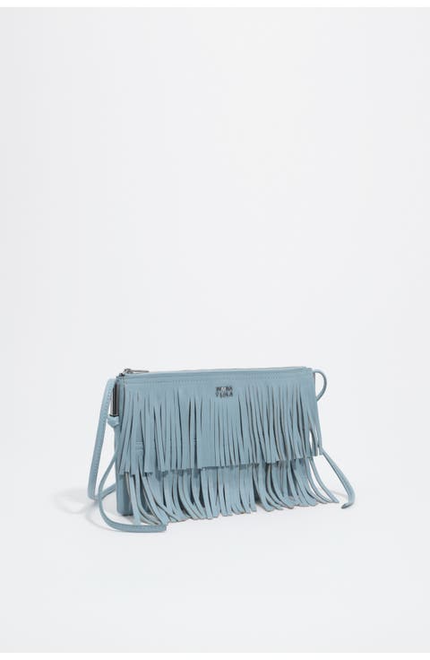 Small Leather Fringed Clutch