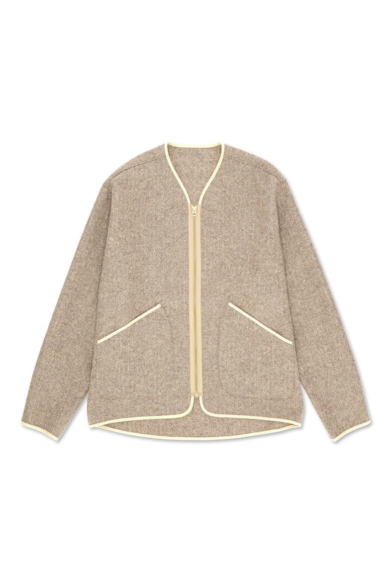 Herringbone Wool Jacket, Main, color, Beige