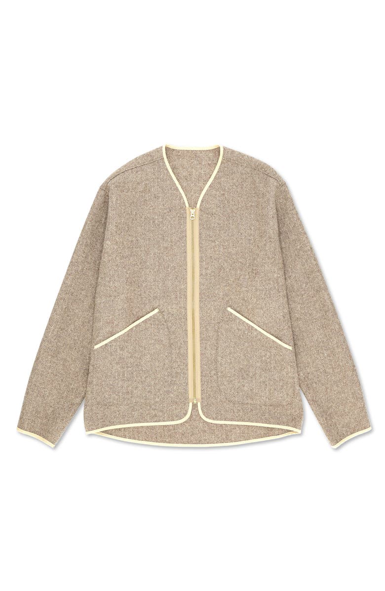 Fortela Herringbone Wool Jacket, Main, color, Beige