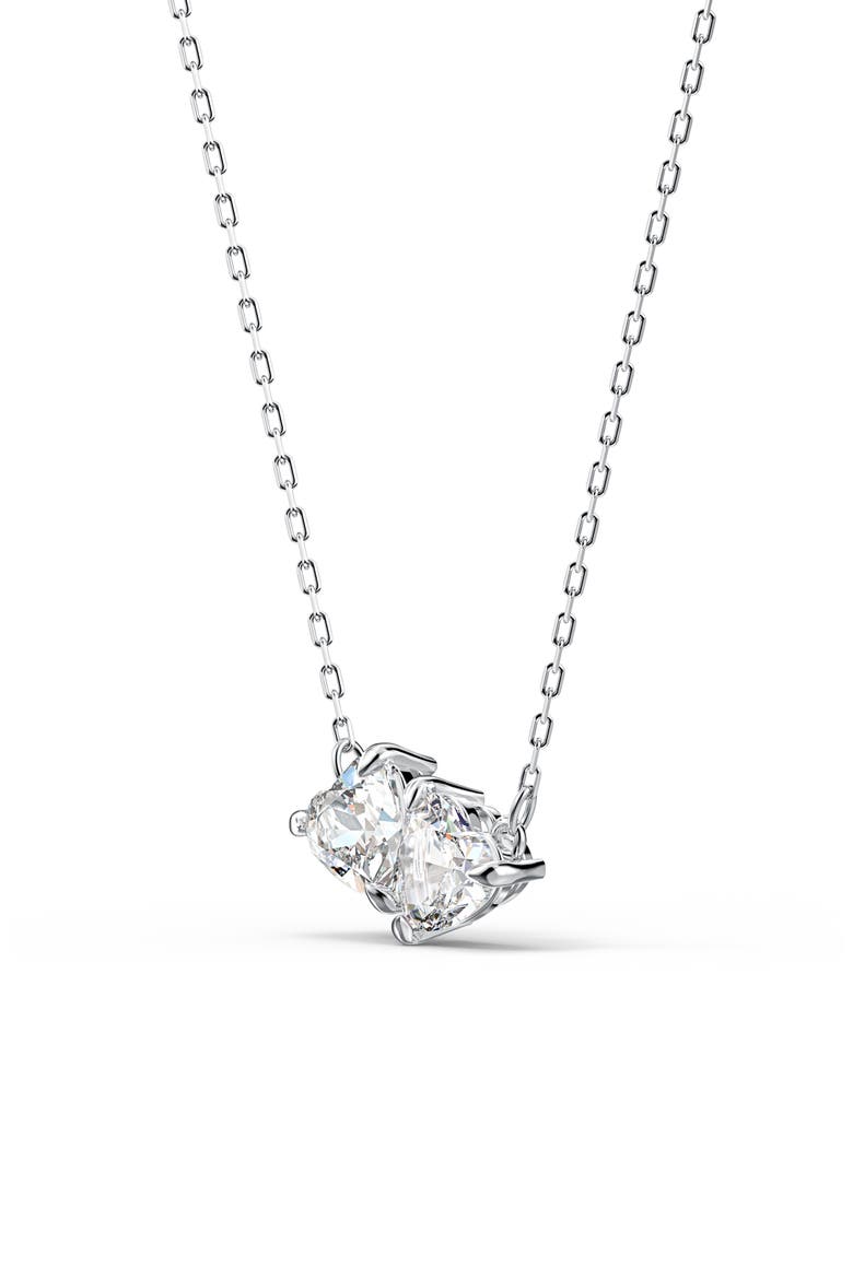 Mesmera Crystal Hearts Pendant Necklace, Alternate, color, WHITE