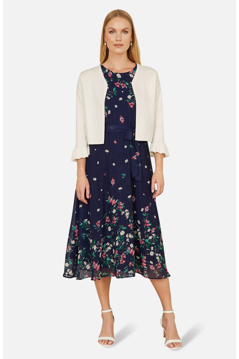 Bell Sleeves Cropped Cardigan, Main, color, Ivory
