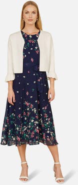 Yumi Bell Sleeves Cropped Cardigan