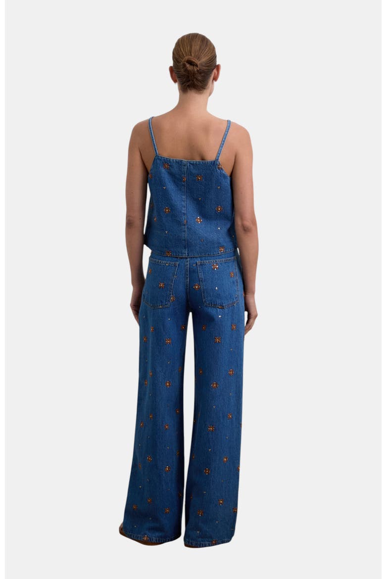 Embflower Denim Pant, Alternate, color, Indigo