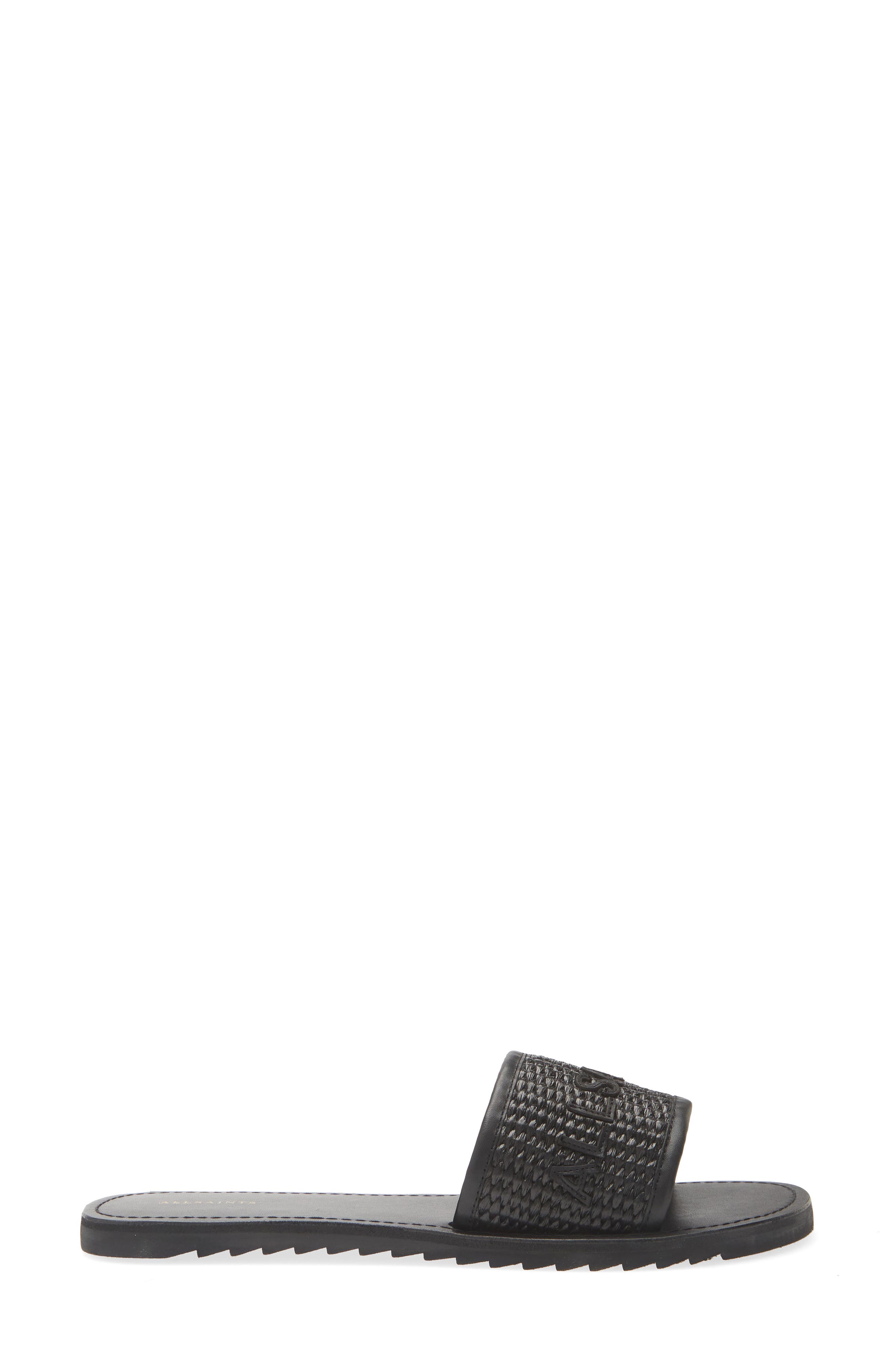 AllSaints Hoxton Woven Slide Sandal, Alternate, color, Black/ Black