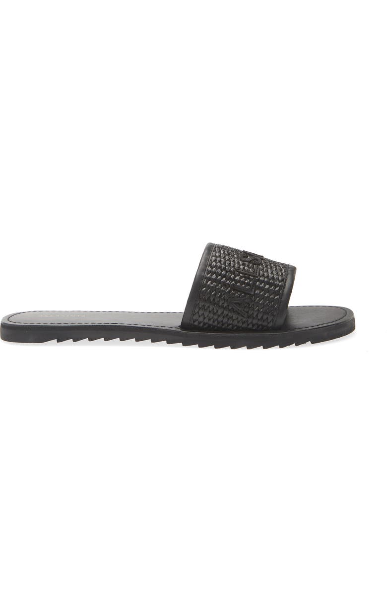 AllSaints Hoxton Woven Slide Sandal, Alternate, color, Black/ Black