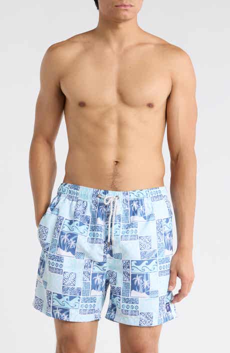 Vintage Summer Endless Print Volley Swim Trunks