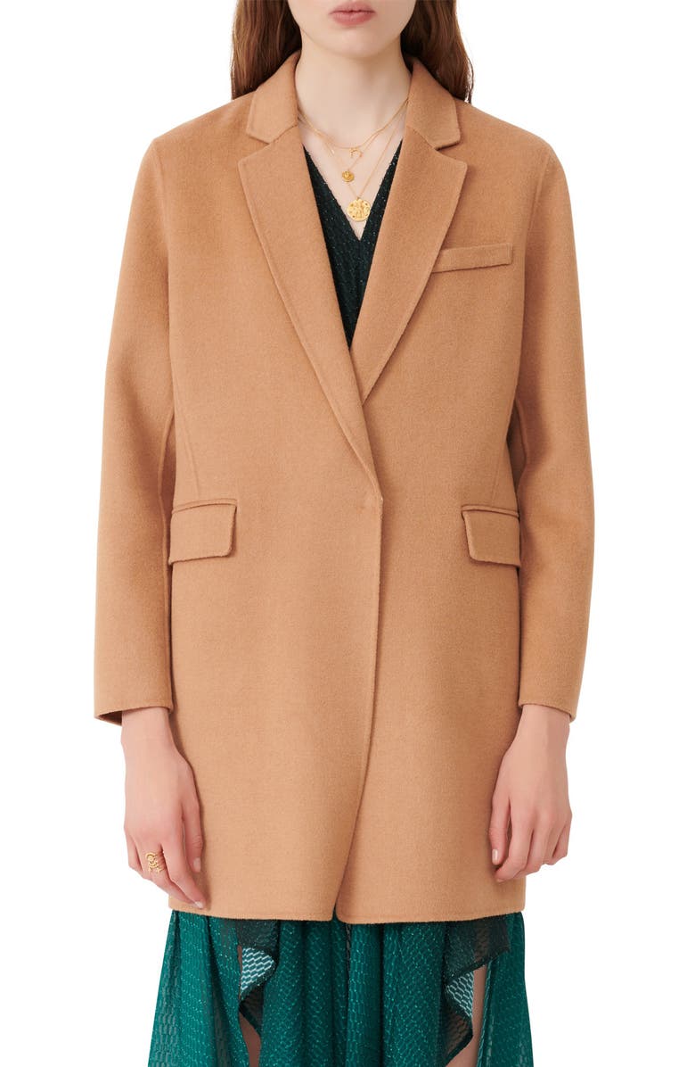 maje Wool Blend Coat, Main, color, 