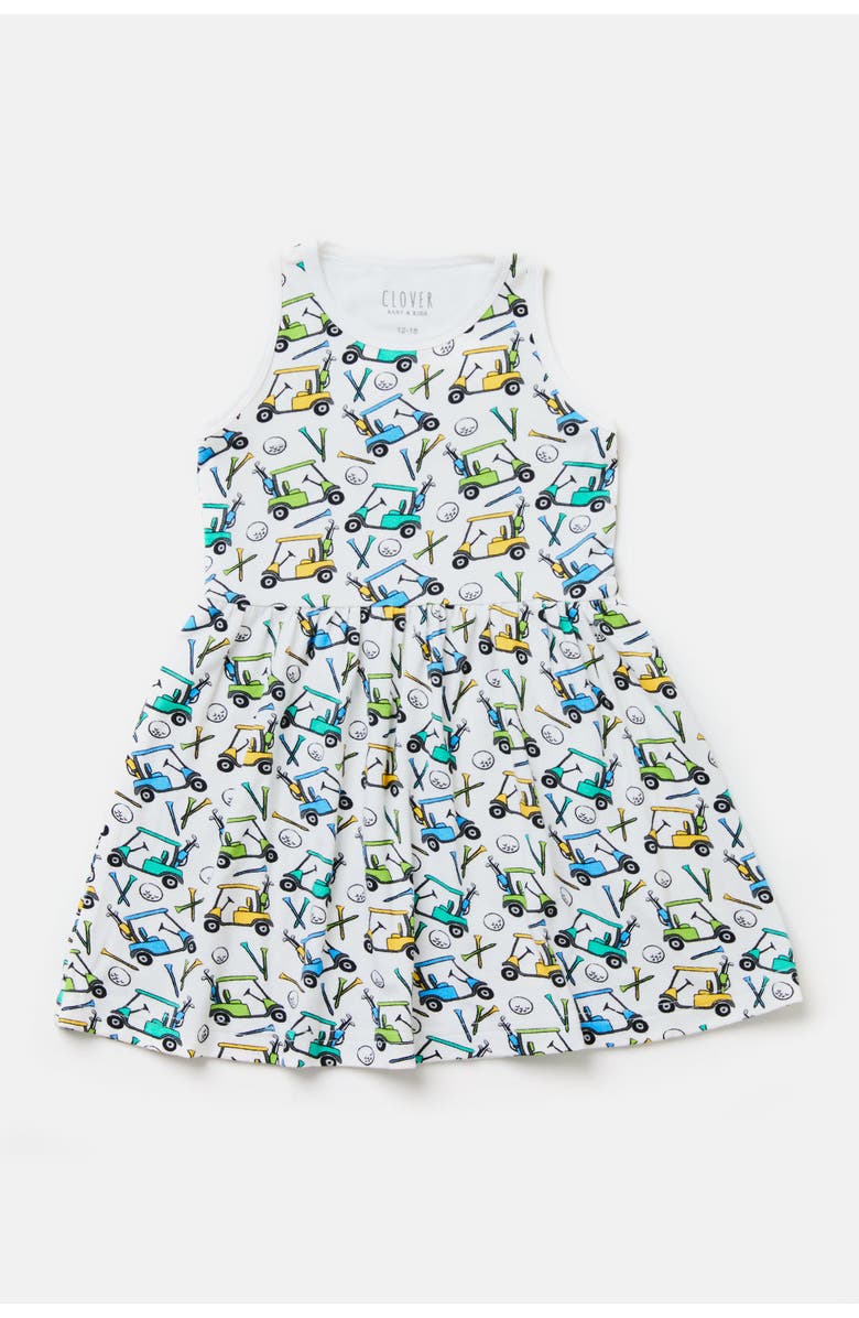 Clover Baby & Kids Stretchy Sleeveless Twirl Dress - Golf, Main, color, Basketball