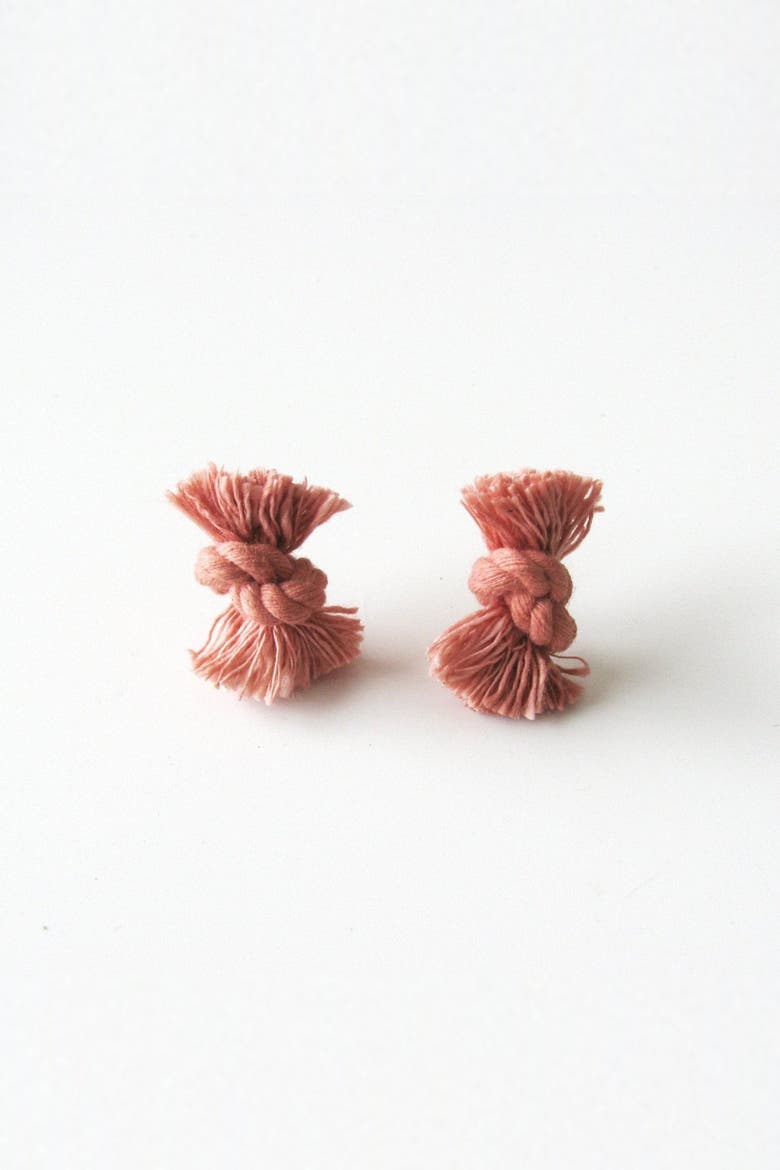 Knot Earrings, Main, color, Coral