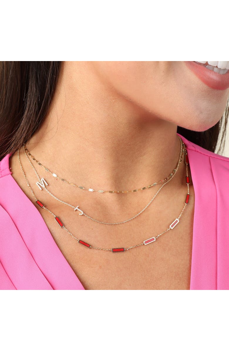 The Lovery Fine Jewelry Coral Bar Chain Necklace, Alternate, color, Coral