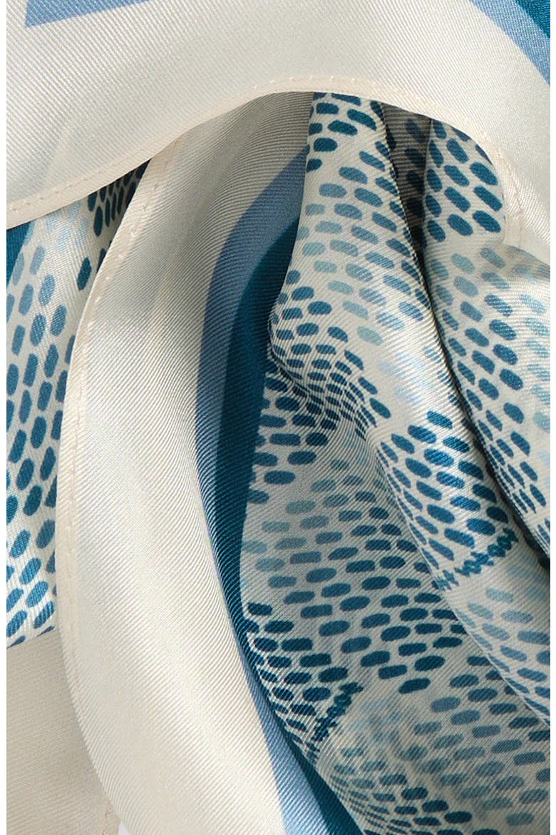 Dot Monogram Silk Square Scarf, Alternate, color, BLUE MULTI