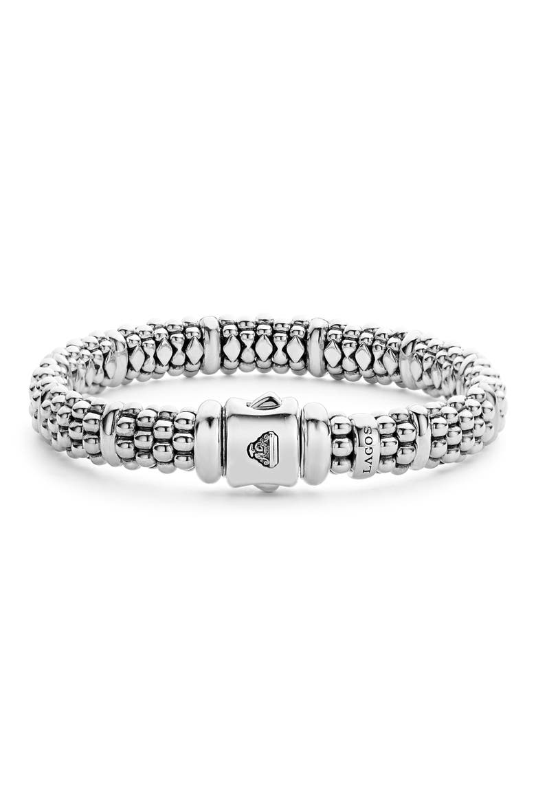 Oval Rope Caviar Bracelet, Alternate, color, SILVER