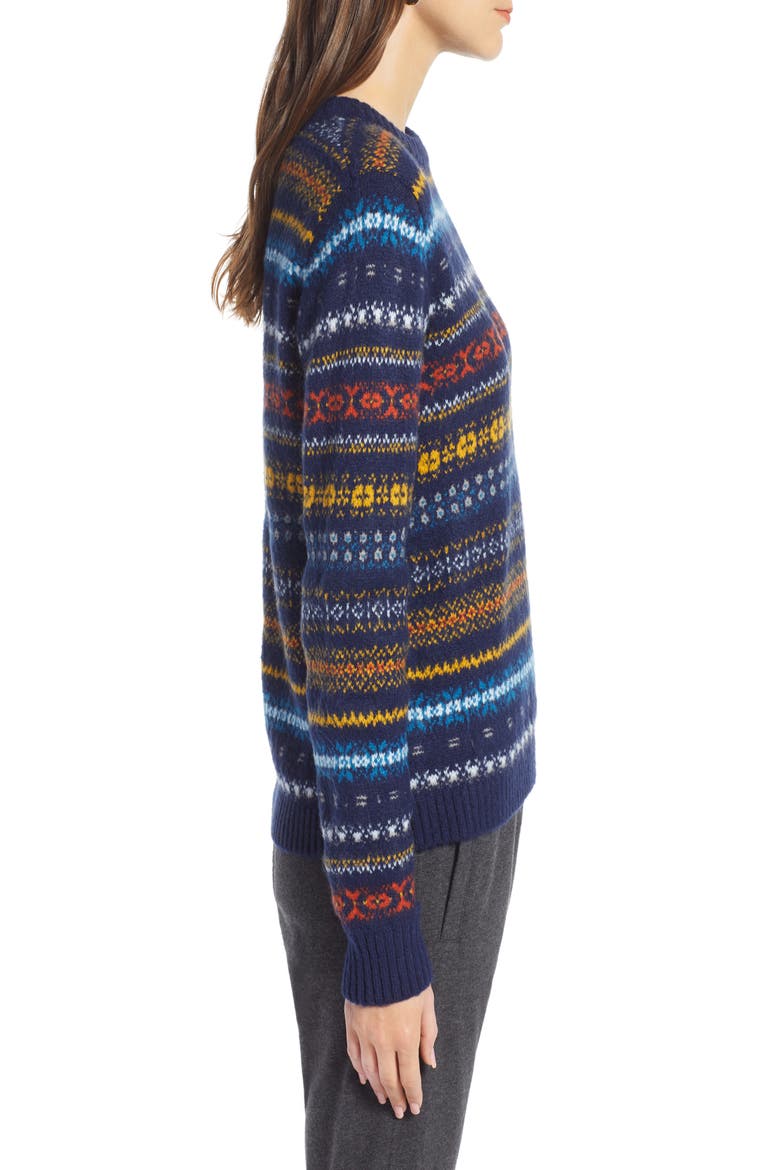 Fair Isle Sweater (Nordstrom Exclusive), Alternate, color, NAVY MARITIME FAIRISLE