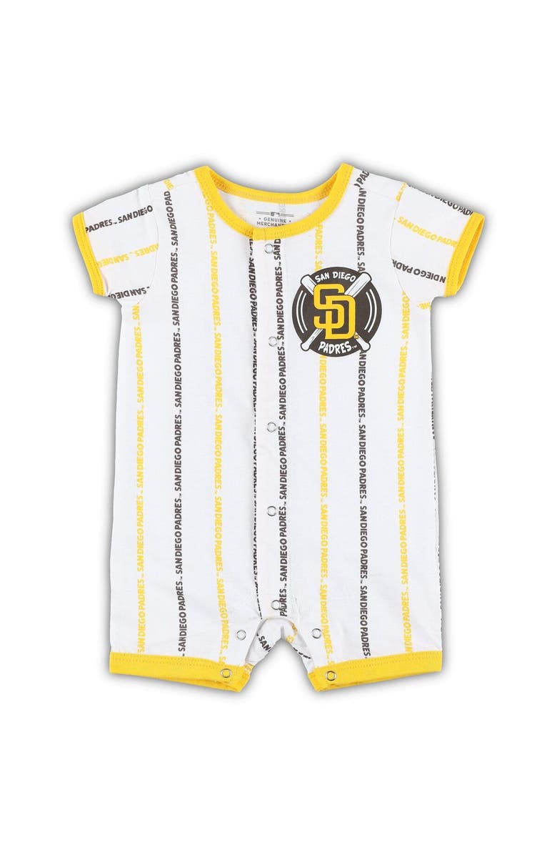Outerstuff Newborn & Infant White San Diego Padres Ball Hitter Romper, Main, color, 