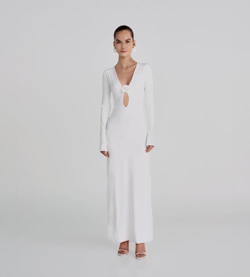 Maygel Coronel Lucir Rosette-detailed Jersey Maxi Dress
