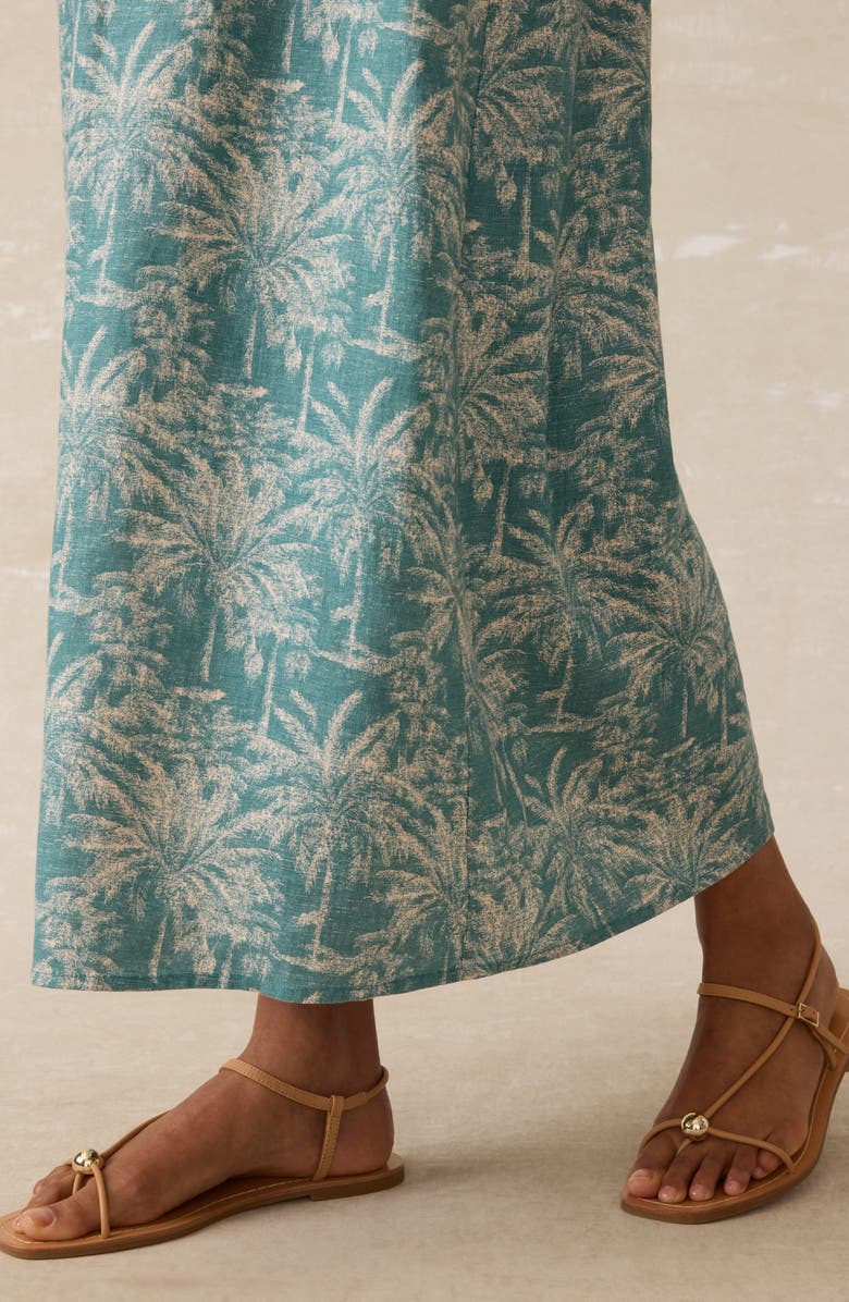 Faherty Sunrise Smocked Linen Sundress, Alternate, color, Maui Tropics