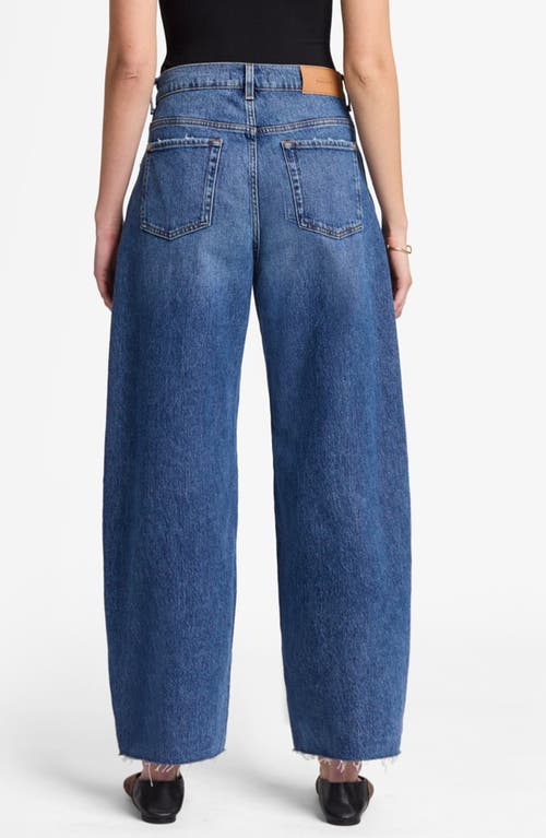 7 For All Mankind Bonnie Raw Hem High Waist Barrel Jeans In Burgundy