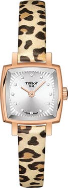 Tissot Lovely Wild Diamond Leather Strap Watch, 20mm