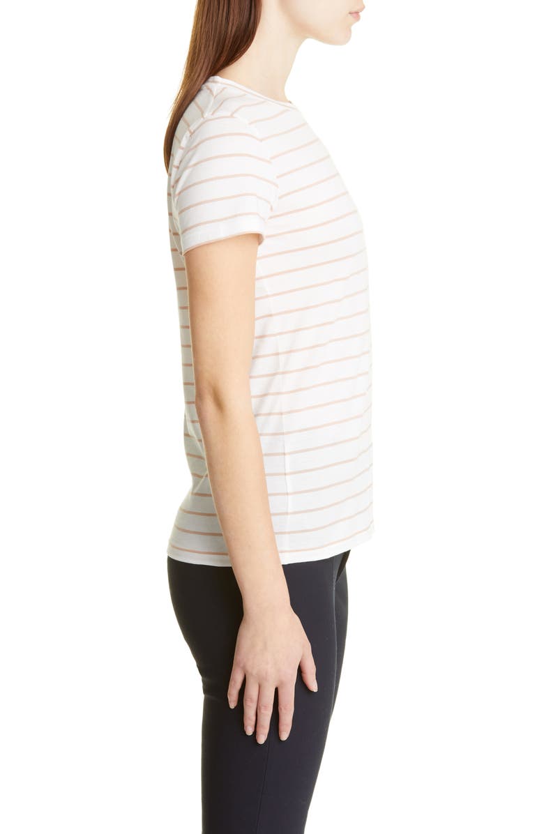 Vince Essential Stripe Pima Cotton Crewneck Tee, Alternate, color,