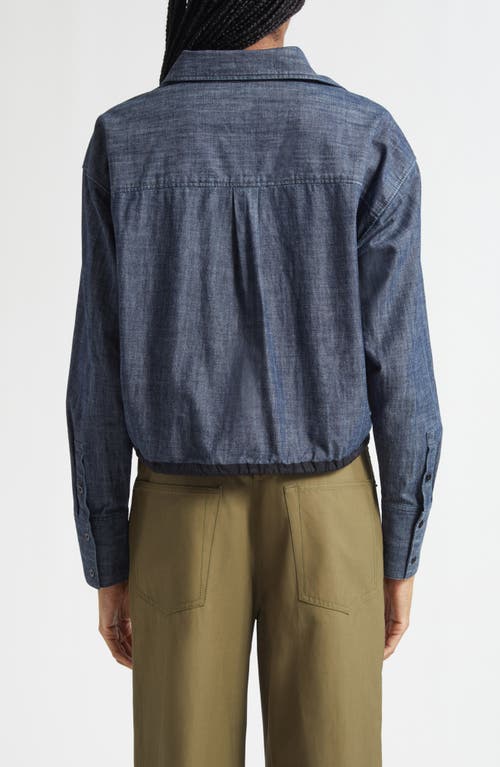 3.1 Phillip Lim Drawcord Hem Denim Button-up Shirt In Blue