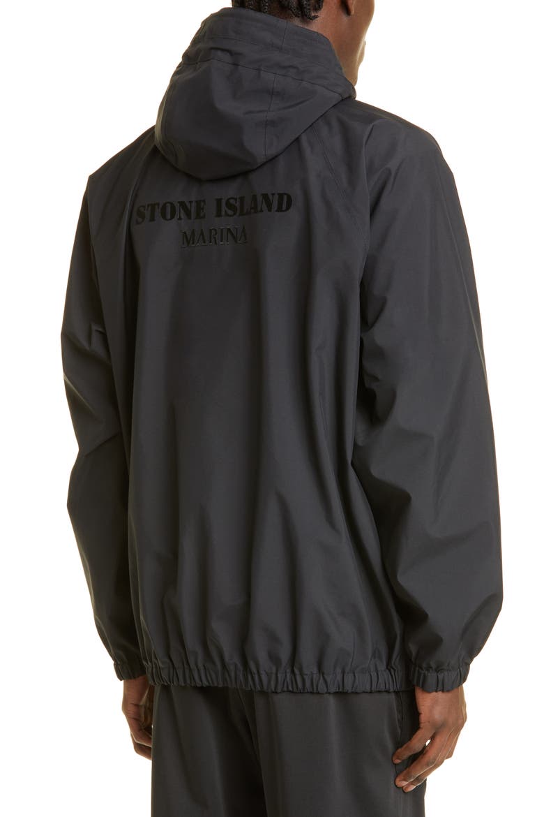 Marina Waterproof Gore-Tex® Hooded Jacket, Alternate, color, BLACK