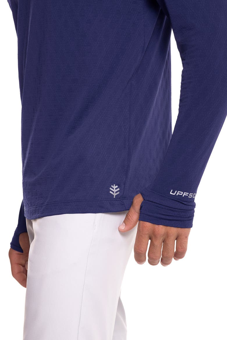Men's Arobello Golf Long Sleeve Polo, UPF 50+ Sun Protection, Alternate, color, Navy Diamond Jacquard