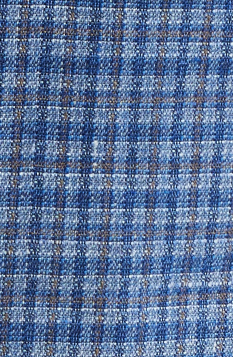 Jack Victor Hampton Blue Plaid Knit Linen & Cotton Blend Sport Coat, Alternate, color, Blue