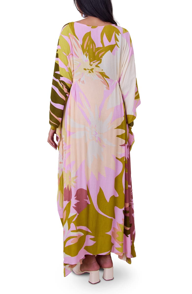 SAACHI Botanical Print Maxi Caftan, Alternate, color, Pink