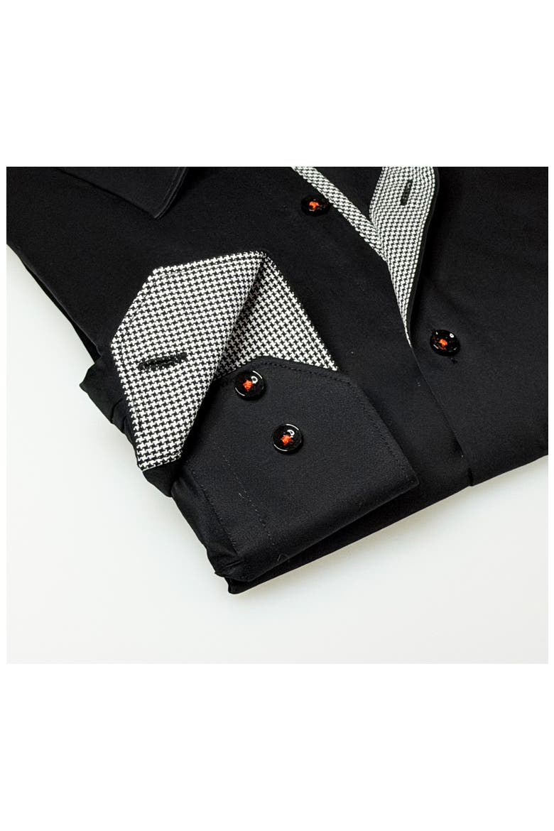 Stretch Cotton Button Shirt, Alternate, color, BLACK