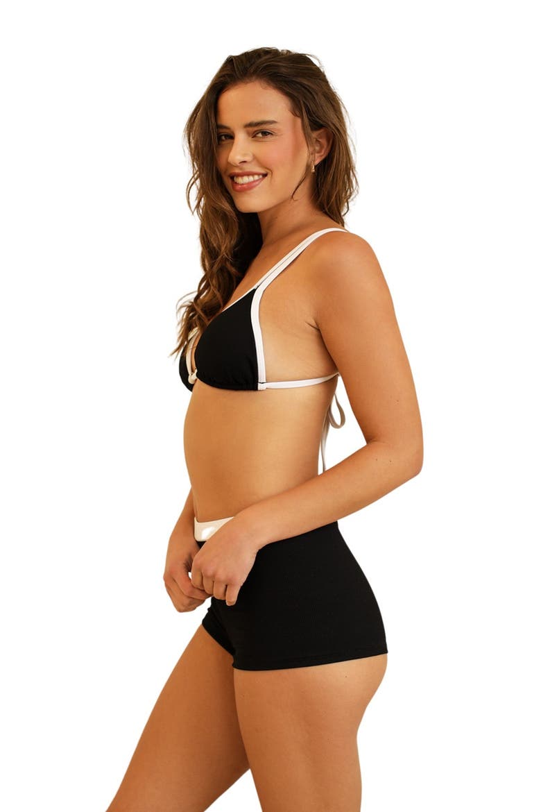 Billy Double Strap Bikini Top, Alternate, color, Black Rib