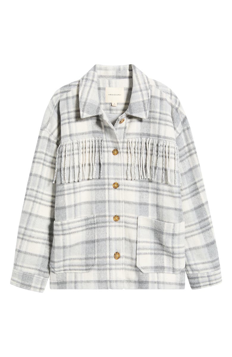 Thread & Supply Fringe Plaid Shacket, Main, color,