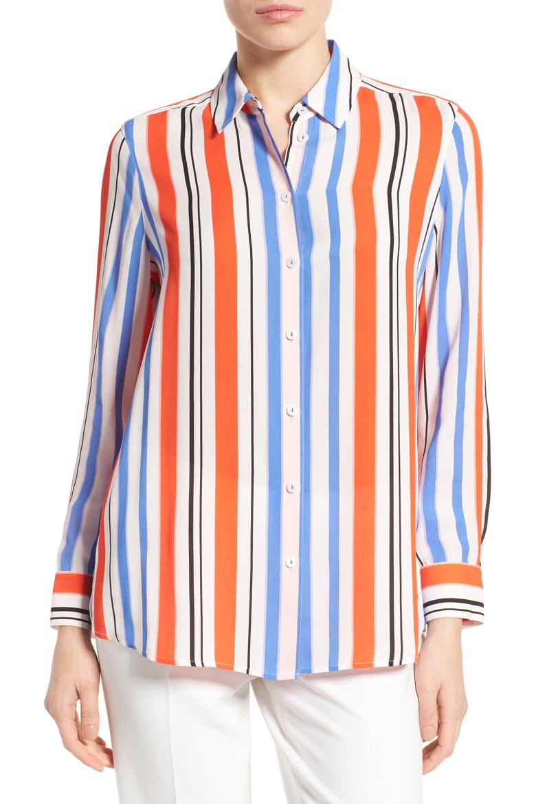 Stripe Crepe Blouse, Main, color, MULTI STRIPE