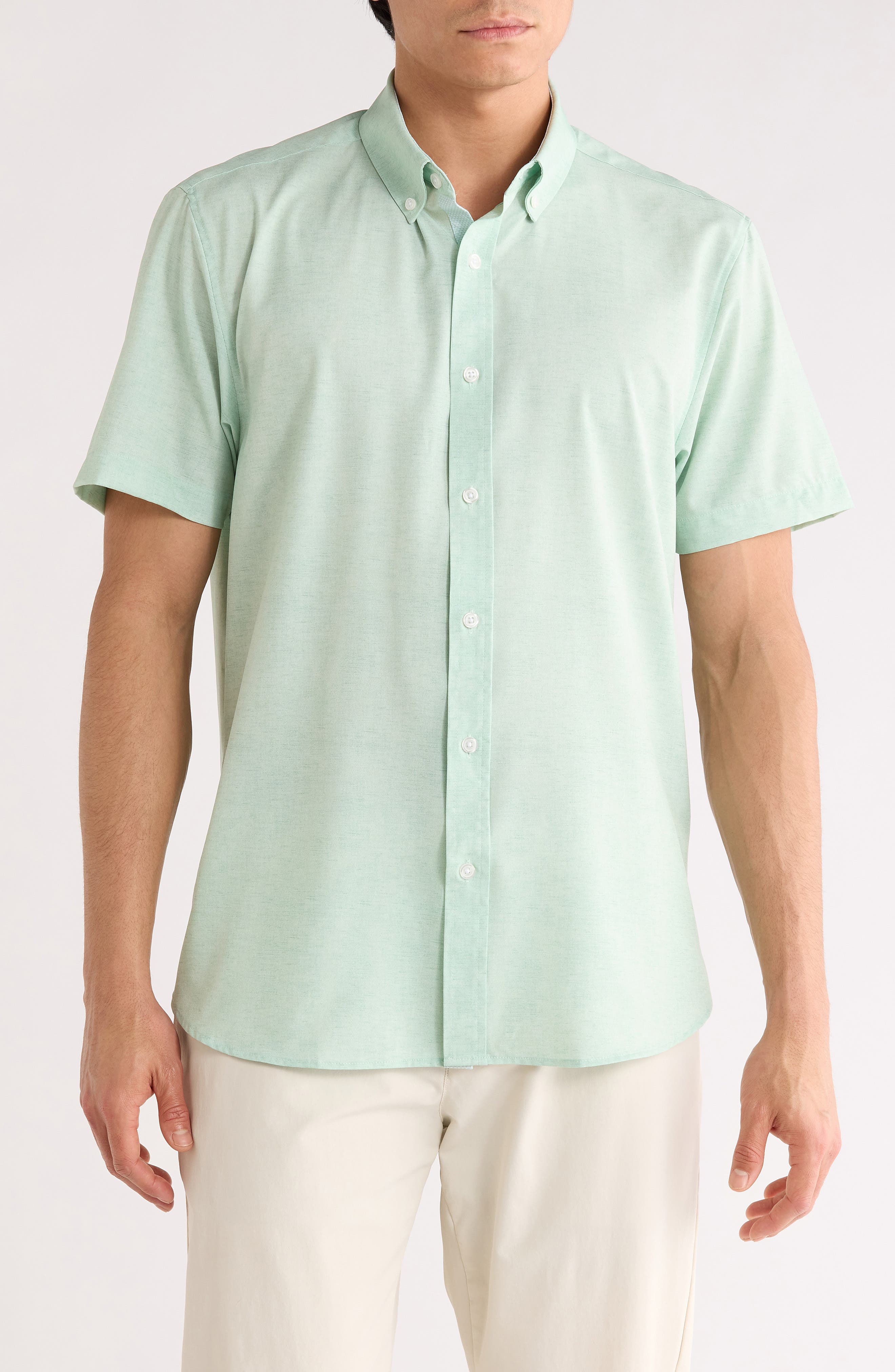 CONSTRUCT Slim Fit Short Sleeve Button-Down Shirt